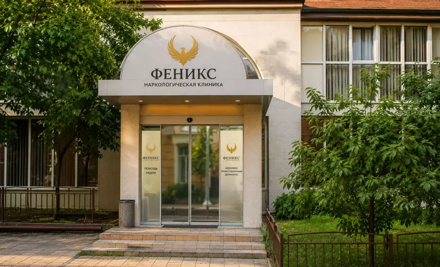 Вход в наркологическую клинику «Феникс» в Старом Осколе